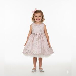 American Princess Pink and Silver Fit and Flare Dress